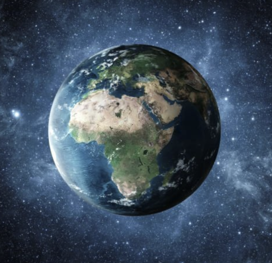 A render of planet earth from space, focussing over Africa
